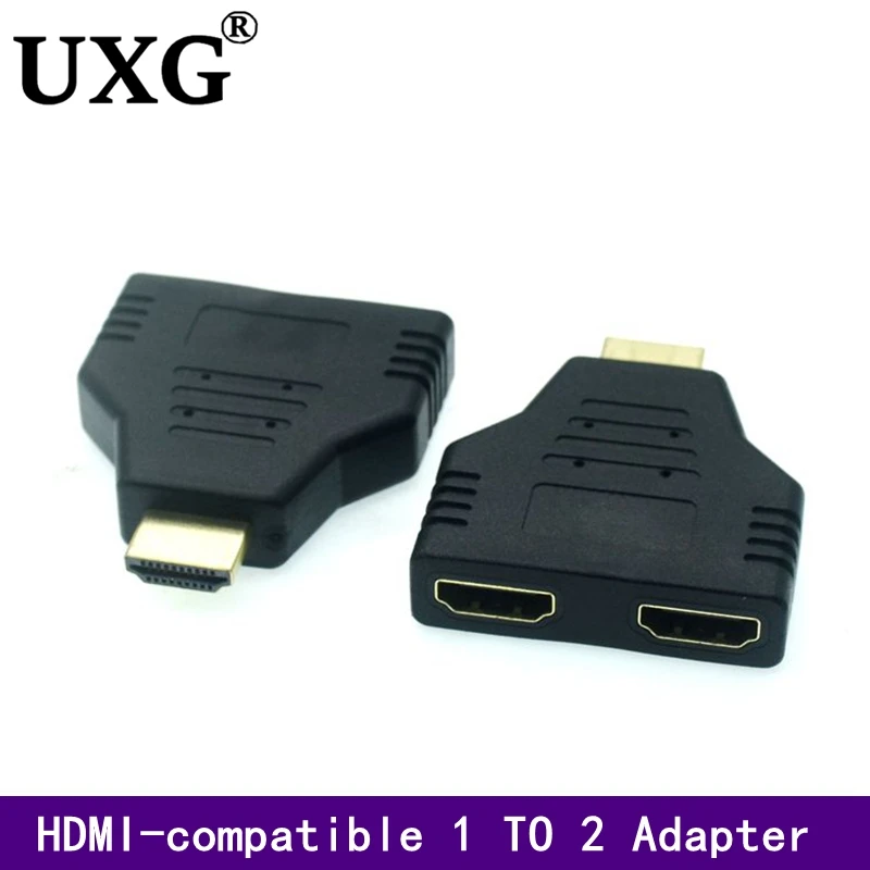 

1pc Newest High Quality 1080P HDTV-compatible Port Male To 2 Female 1 In 2 Out Splitter Cable HDTV Adapter Converter