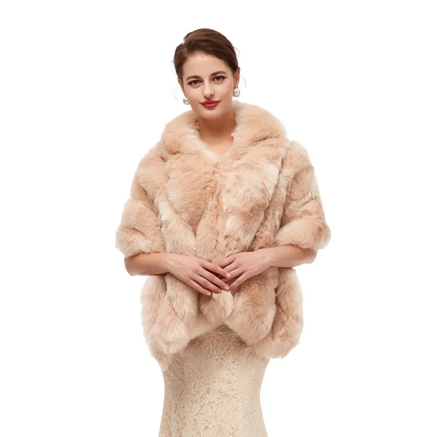 Элегантная зимняя женская шаль и накидка jaevini верхняя одежда из искусственного