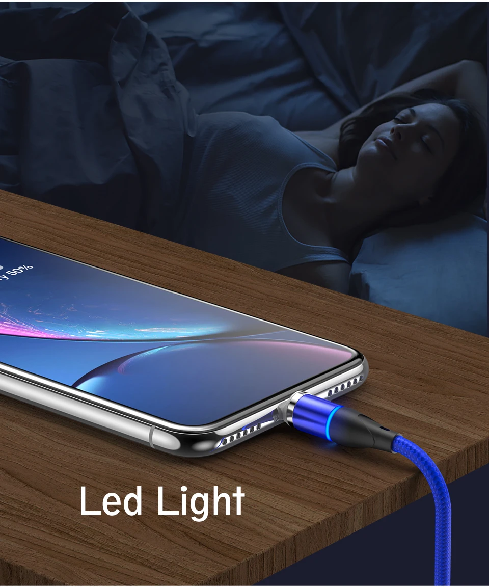 Магнитный кабель IPSKY, 3 А, быстрая зарядка через usb, Тип C, для телефона, вращение на 360, магнитный кабель для передачи данных для Iphone X XR, зарядное устройство для samsung, шнур