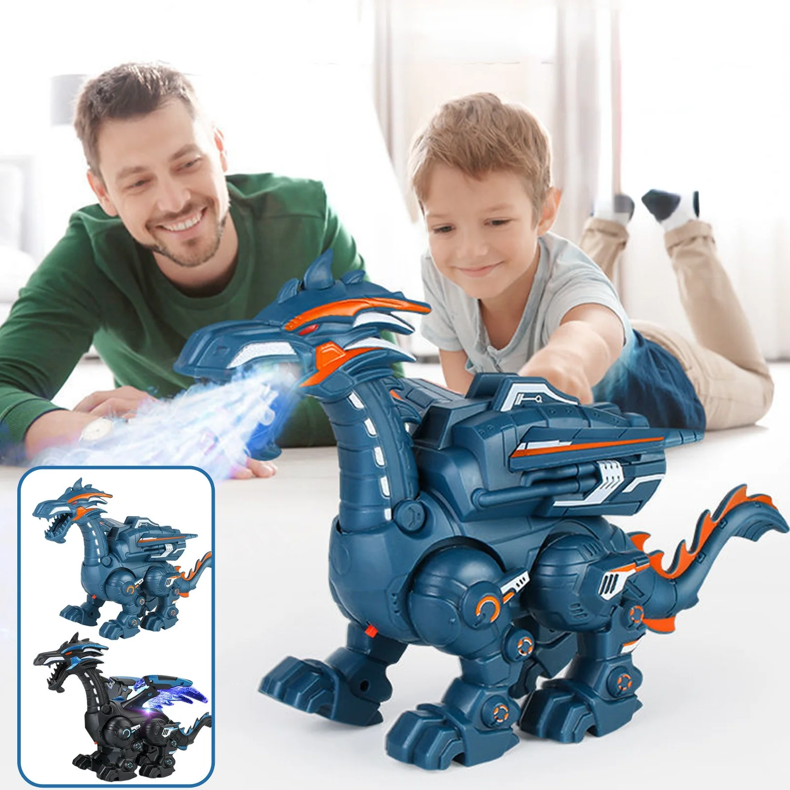 

Electric Dinosaur Modeling Kid Toys Supplies Birthday Party Spray Mechanical Multifunctional Simulation Sound LED Lighting Glow