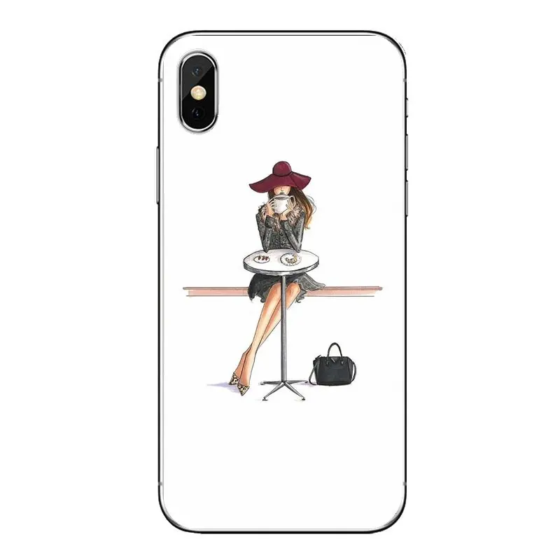 Fashionable Dress Shopping Girl Transparent TPU Skin Cover For iPod Touch Apple iPhone 4 4S 5 5S SE 5C 6 6S 7 8 X XR XS Plus MAX |