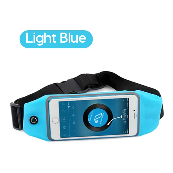 Light Blue 6 дюймов Спортивный Бег поясная сумка, сумка для iPhone samsung huawei на открытом воздухе поясная сумка Водонепроницаемый телефона чехол тренажерный зал талии держатель крышки - Цвет: Light Blue