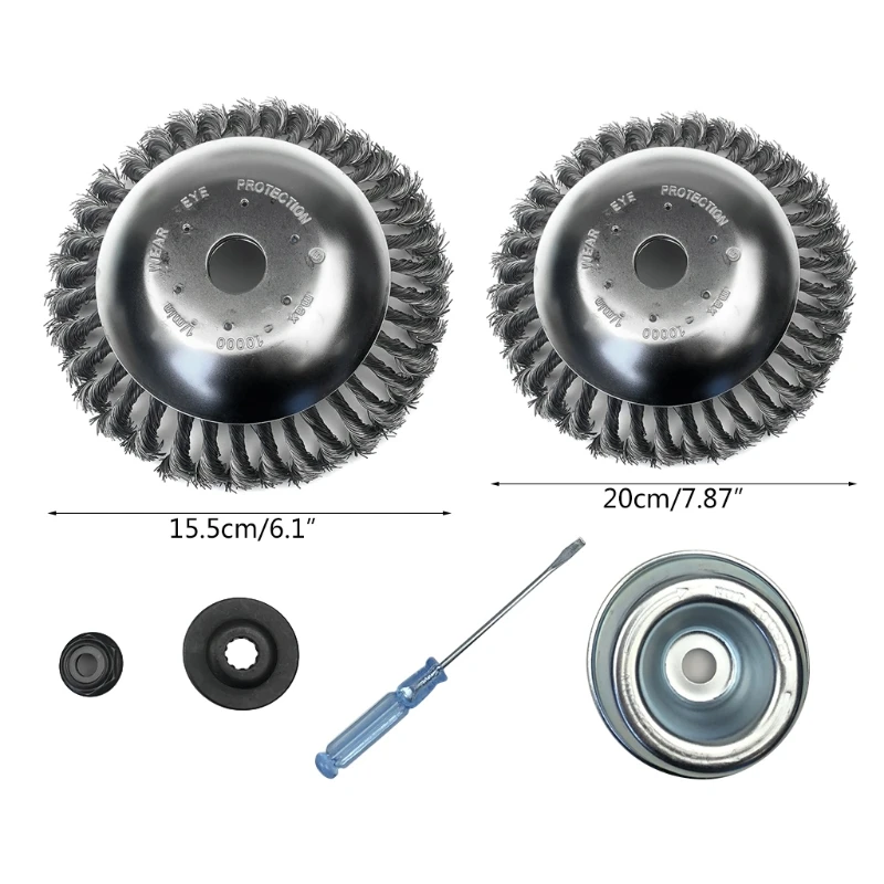 

6/8 Inches Steal Wire Brush Cutter Trimmer Head Washer Maintenance Screwdriver