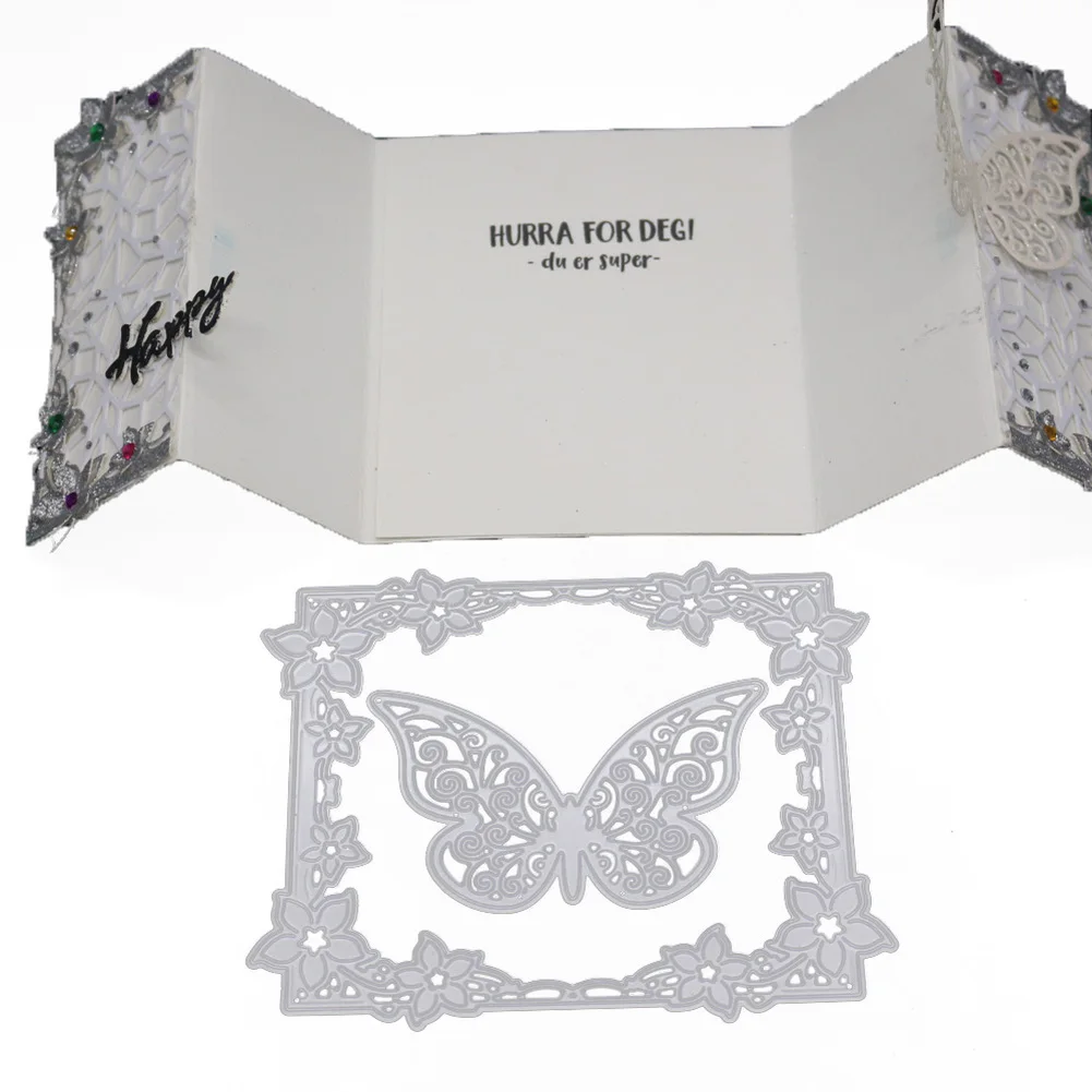 Металлические Вырубные штампы в виде бабочек и цветов Прямоугольная форма для