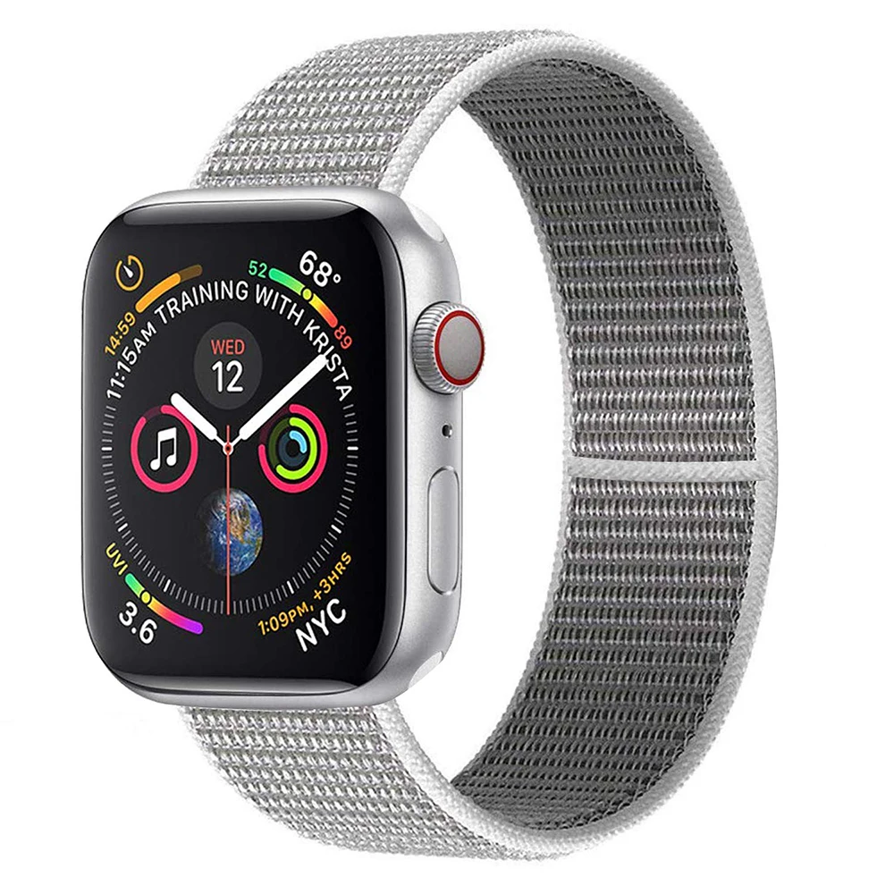 Нейлоновый ремешок для часов для Apple Watch Series 3 2 1 38 мм 42 мм мягкая дышащая Замена Спортивная петля для Iwatch Series 4 5 44 мм 40 мм