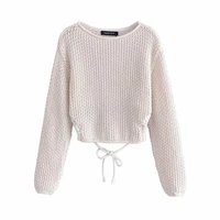 woman 2021 loose autumn sweater hollow pullovers korean elegant knitted traf sweater fashion solid crop tops