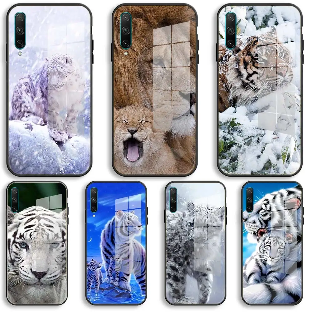 Чехол Nayida из мягкого силикона с изображением животных, тигра, куба для Huawei Honor 50, 30, 20, 10 Lite Pro, 10i, 20i, 9a, X9A, 8a, X8, 8X, X8A, X7A, стеклянный чехол