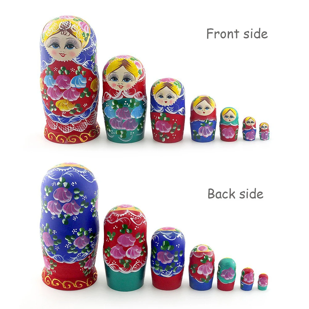 7 шт. деревянный большой живот Штабелируемый Matryoshka матрешки игрушка-головоломка домашний декор художественные поделки родитель-ребенок интерактивные игры