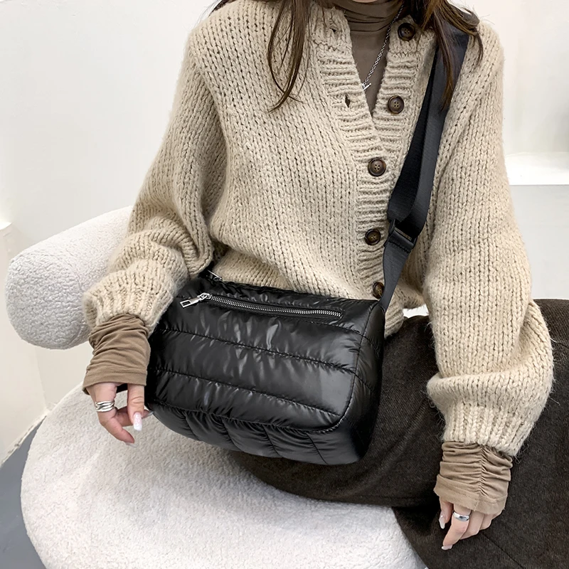 

Casual Nylon Padded Crossbody Bag Designer Quilted Women Shoulder Bags Down Cotton Lady Messenger Bag Female Small Purses 2022