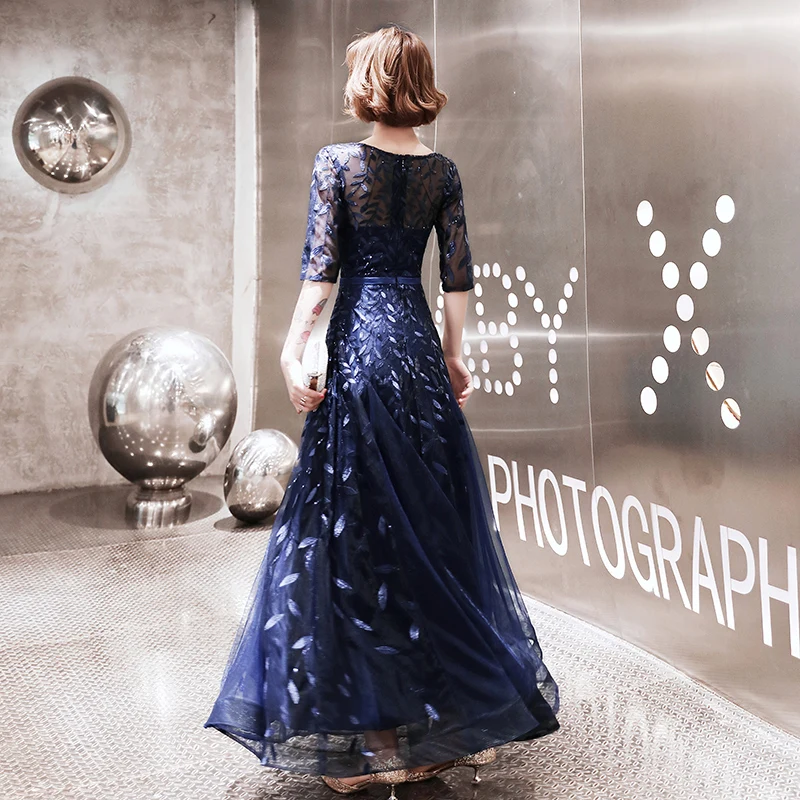 AE0153 wei yin Сексуальные вечерние платья 2019 новые кружевные с О-образным вырезом и