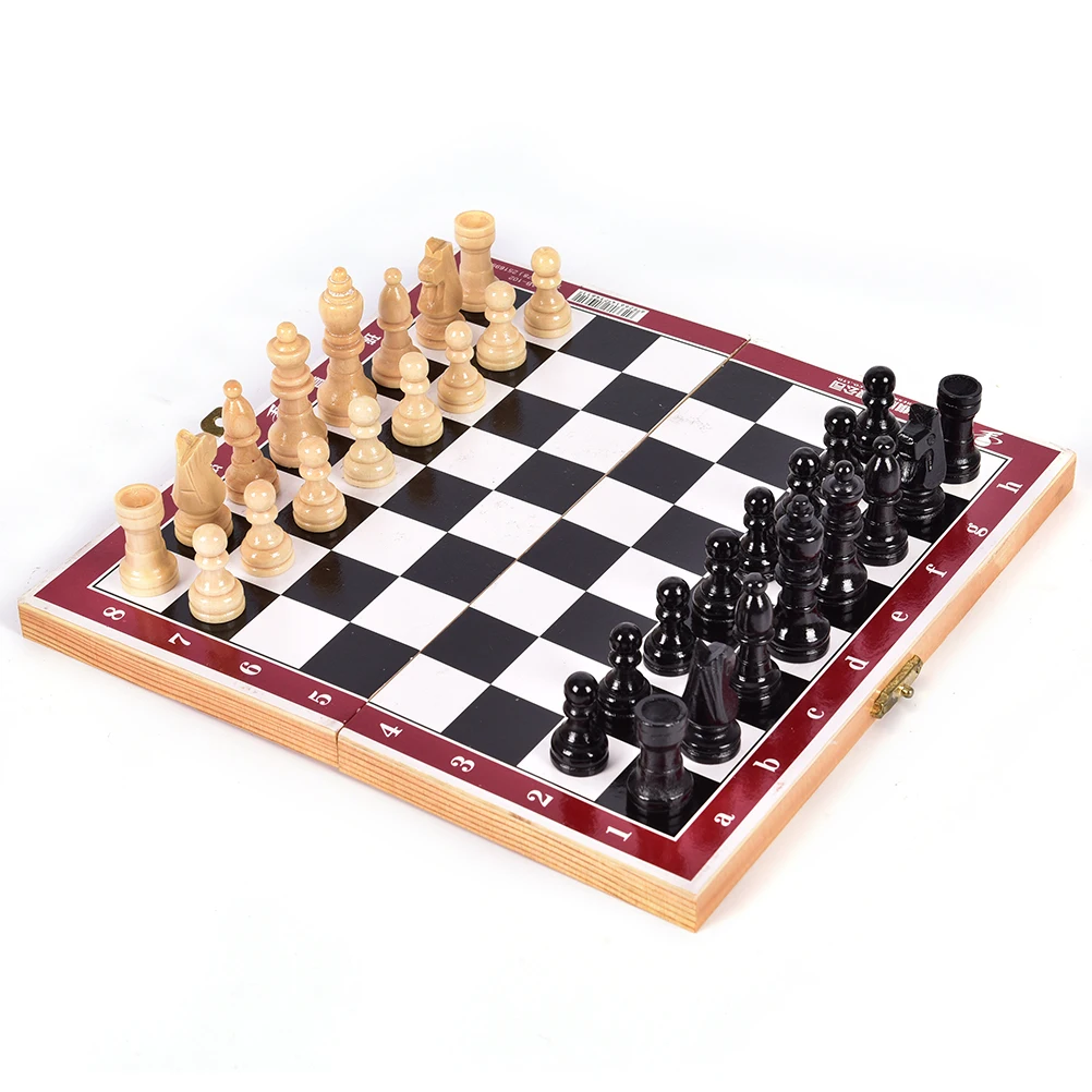 1 шт. деревянные шахматы Винтаж складная доска коробка ручной резной складной 3