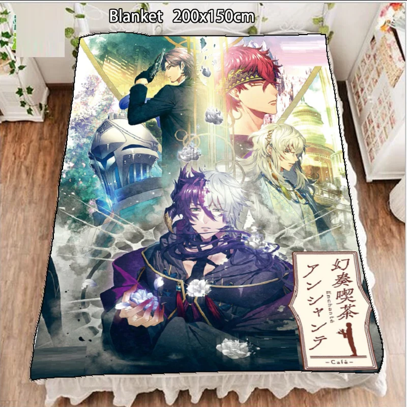 

Anime Fleece Blanket Enchante Miser Rex Ignis Carbunculus quilt carpet soft bedding accessories 200x150cm