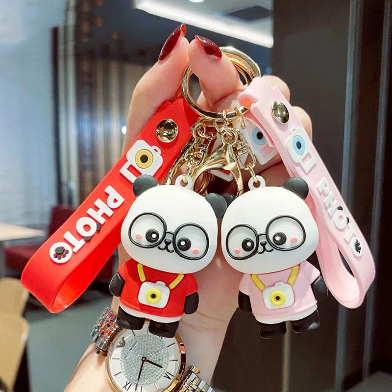 

Creative Cute Cartoon Red Panda Keychain Soft Plastic Doll Car Key Ring Chain Bag Pendant Accessory Jewelry