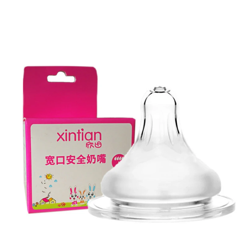 Соска силиконовая для новорожденных мягкая безопасная с широким горлышком