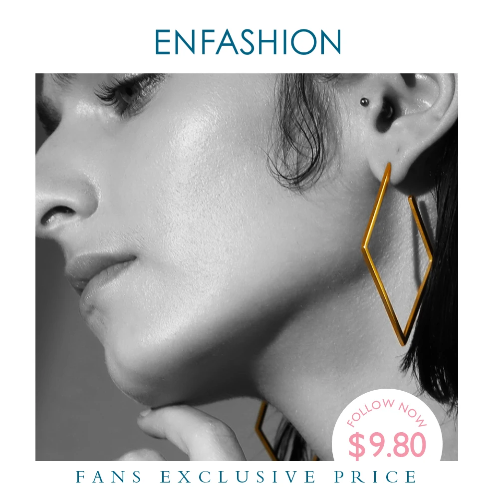 Женские серьги подвески из нержавеющей стали золотистого цвета|rhombus earring|earrings