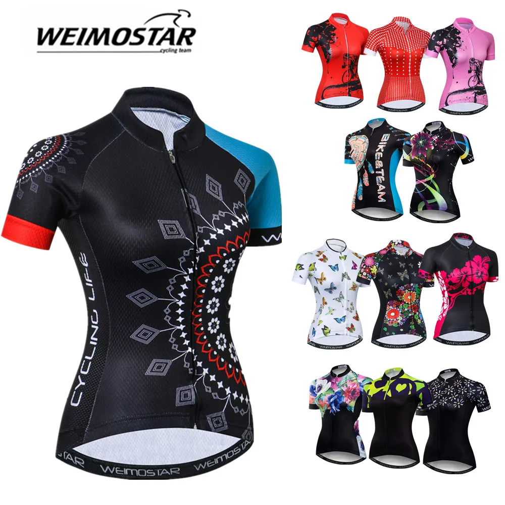 

2021 Weimostar Cycling Jersey Womens MTB Top Shirt Outdoor Racing Sport Summer Biking Cycle Bike Short Sleeve Sportswear CD5731