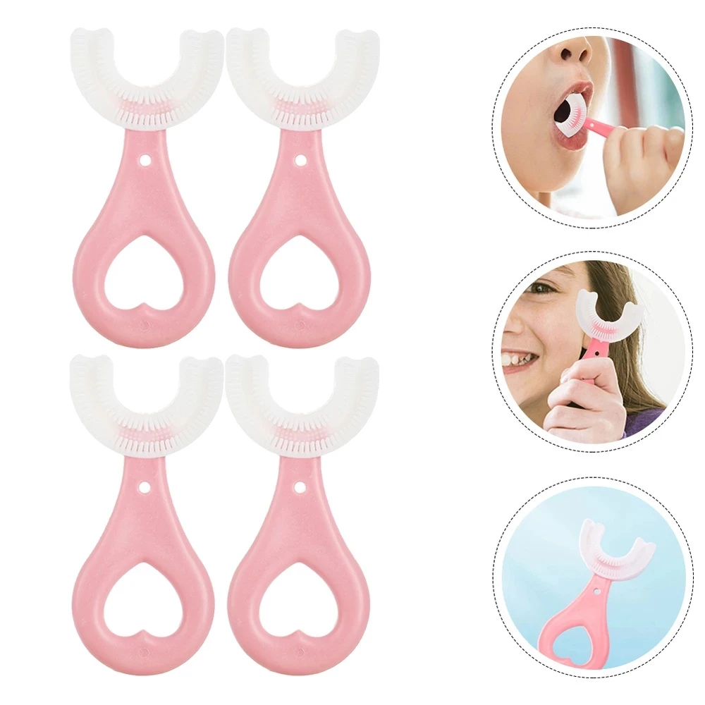 

4 шт./комплект, Детские Силиконовые Зубные щётки, 2-12 °