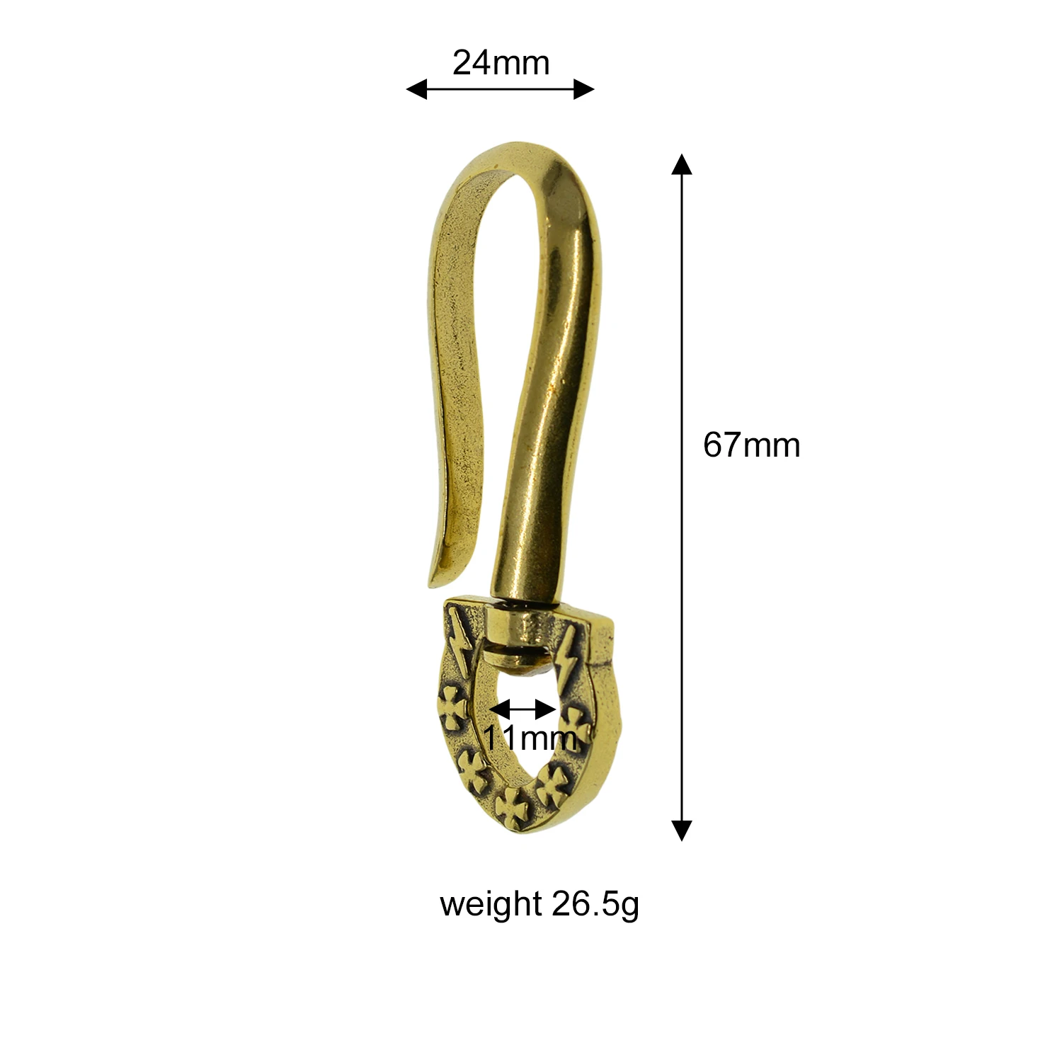 Крест молния Сердце твердой древесины Ретро латунные вертлюжные японский