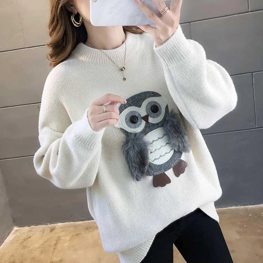 Осень 2019 женские свитера пуловеры осенний свитер Повседневный с длинным рукавом