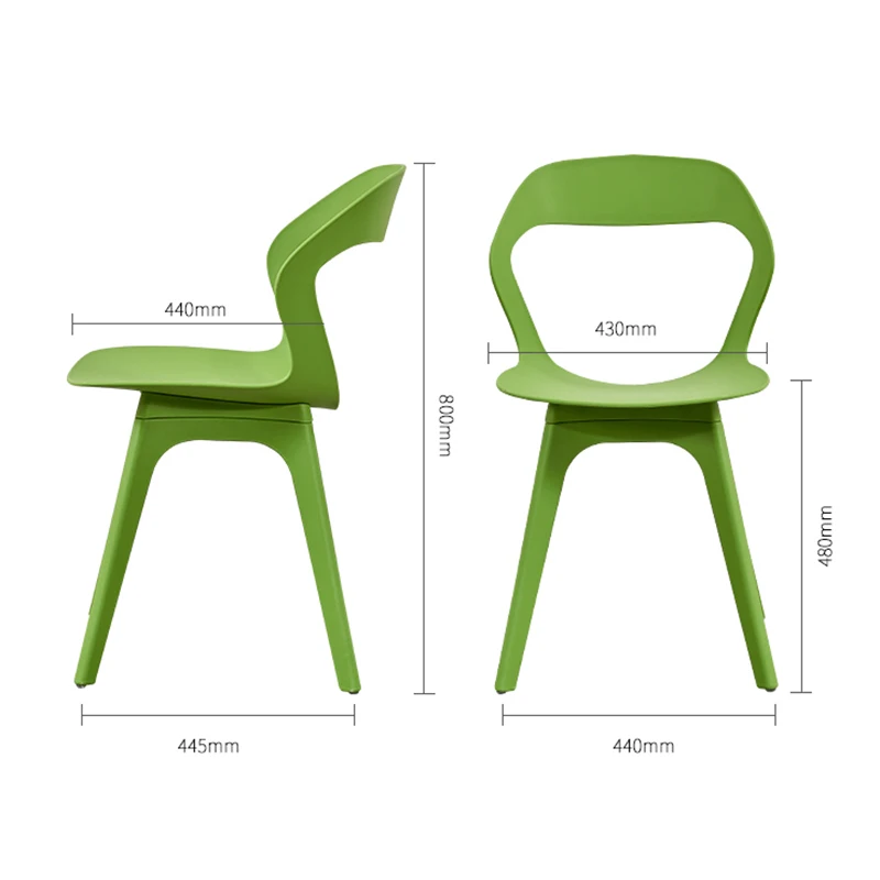 Modern Fashion S-shaped PP Plastic Chair Restaurant for Dining Room Chairs Home Living Kitchen White Green |