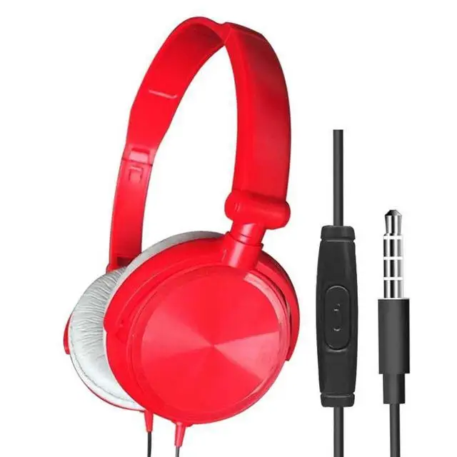 Красный Проводные наушники Auriculares Con Cable гарнитуры бас Hifi Звук музыка стерео наушники с микрофоном для Iphone Xiaomi sony huawei Pc - Цвет: Красный