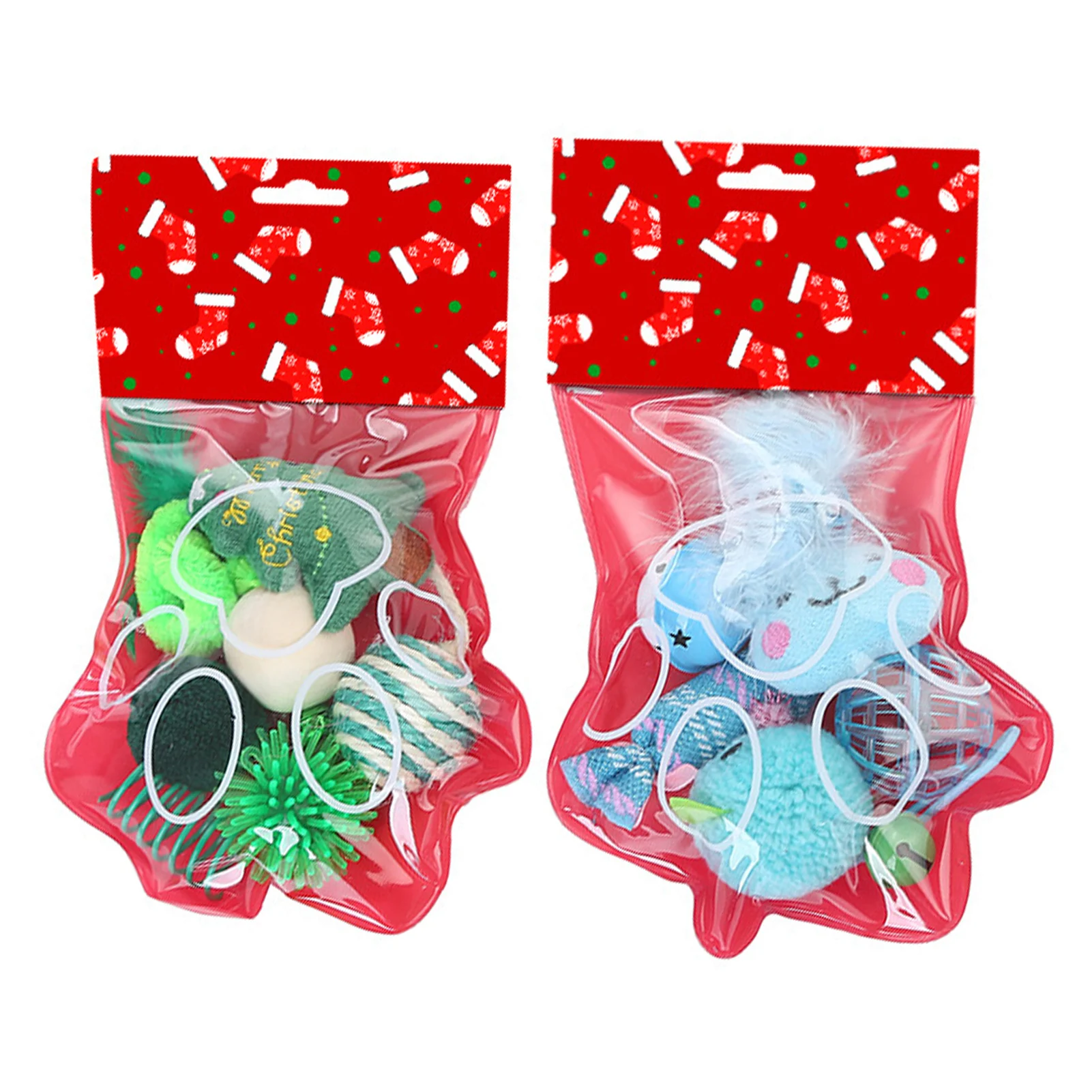 

Набор игрушек для кошек, милые интерактивные Рождественские куклы с помпонами и перьями, для котят