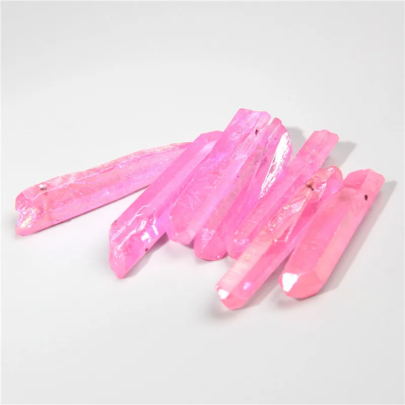 10 шт. прозрачные розовые маятниковые натуральные кристаллы Кварцевая палочка