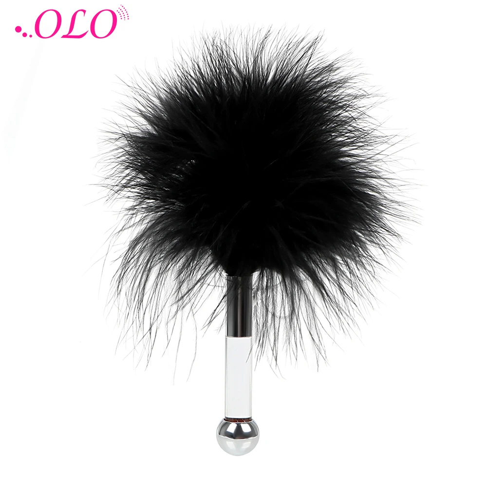 Оло флирта Анальная пробка взрослые игры с Перо хвоста мини стальной шарик