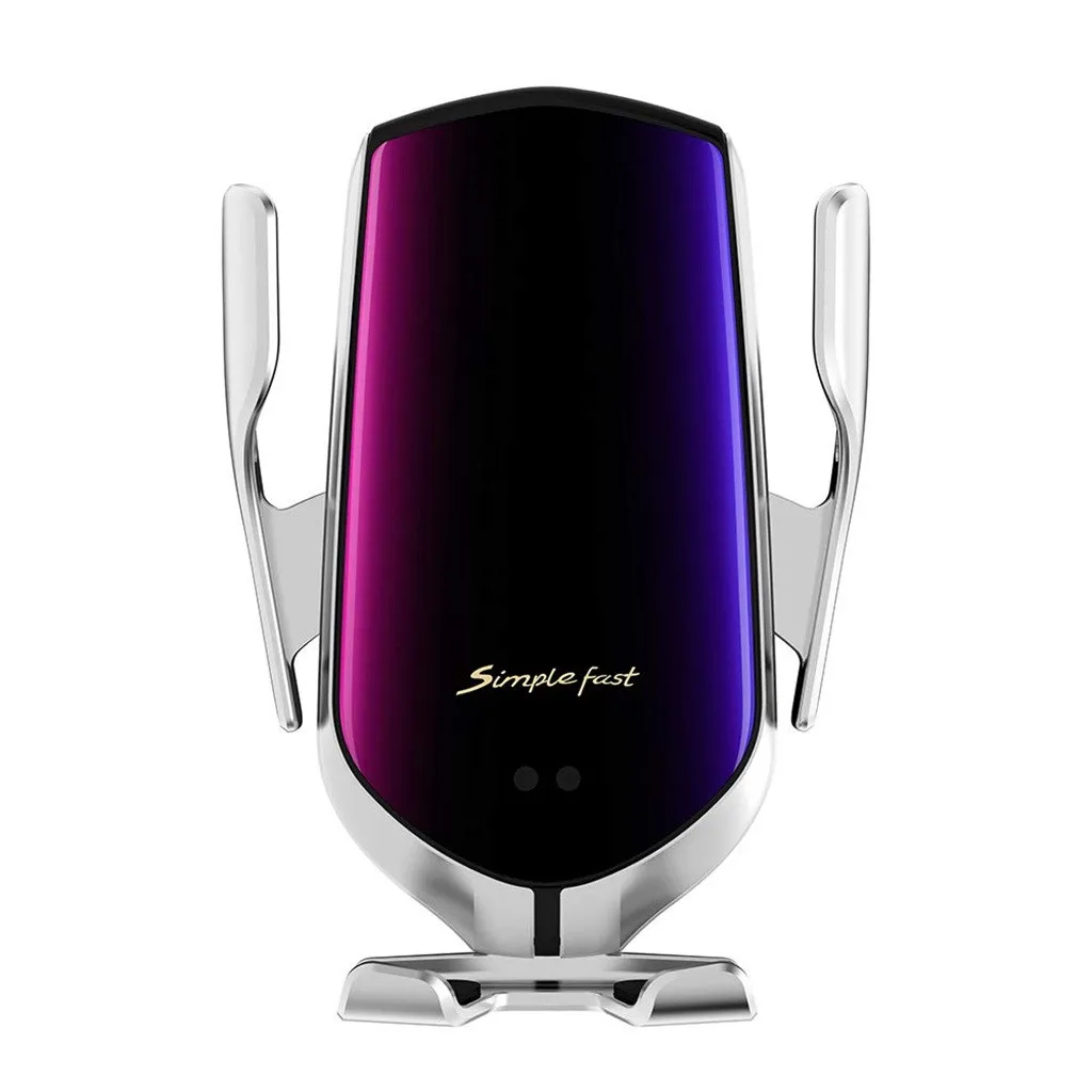 Автомобильный держатель Qi для беспроводной зарядки с автоматическим зажимом и