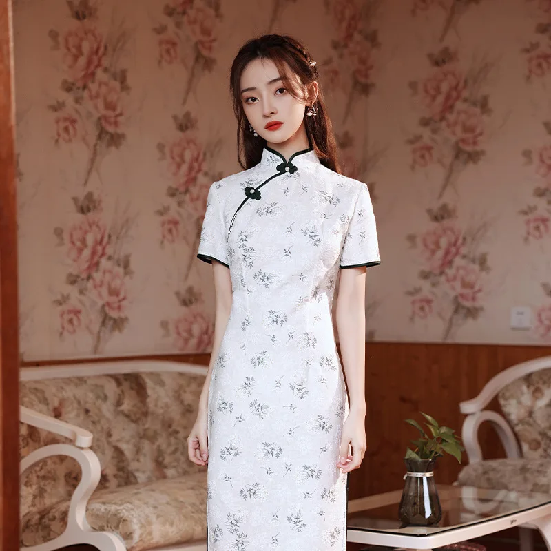 

Cheongsam Qipao Chinese Traditional Dress Retro Improved Cheongsams Oriental Party Summer Floral Dresses for Women
