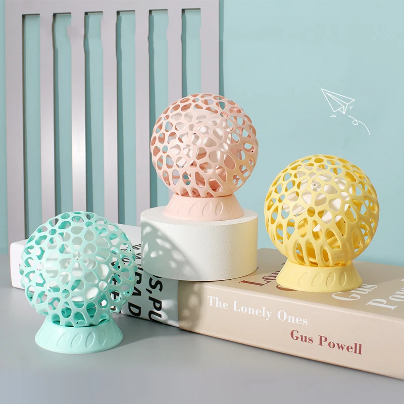 

New Mini Fan With LED Night Lights Cute Spherical Portable Handheld USB Rechargeable Silent Fans Desktop Cooling Cooler Kids Gif
