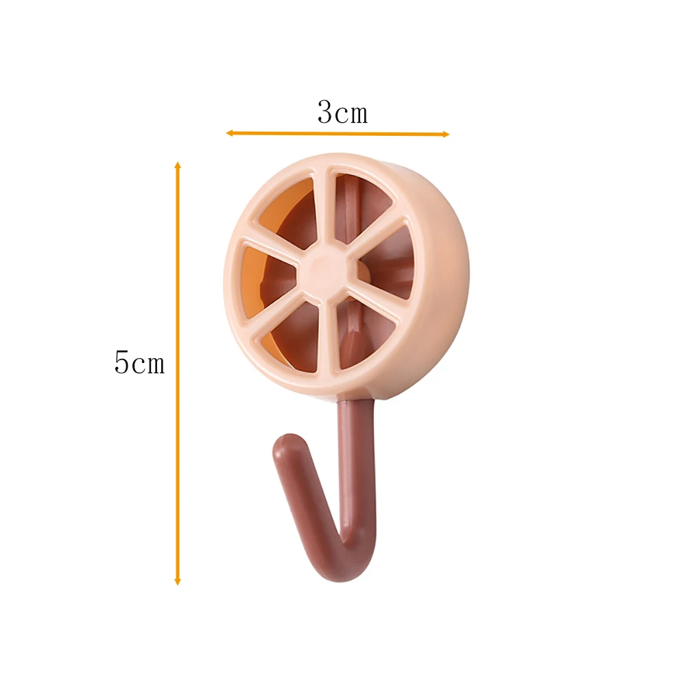 

5pcs Adhesive Wall Hooks Reusable Waterproof Hooks For Kitchen Fruit Pattern For Towel Keys Wall Door Hanger Hooks For Clothes