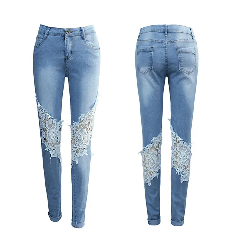 Женские узкие брюки Adogirl белые кружевные карандаш до колена с принтом винтажные