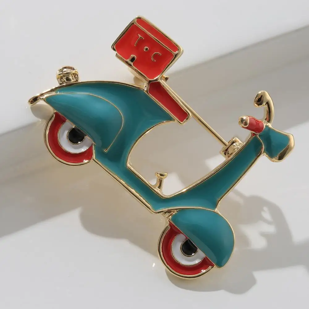 Женская Брошь в виде мотоцикла Neoglory разноцветная эмалированная брошь аксессуар