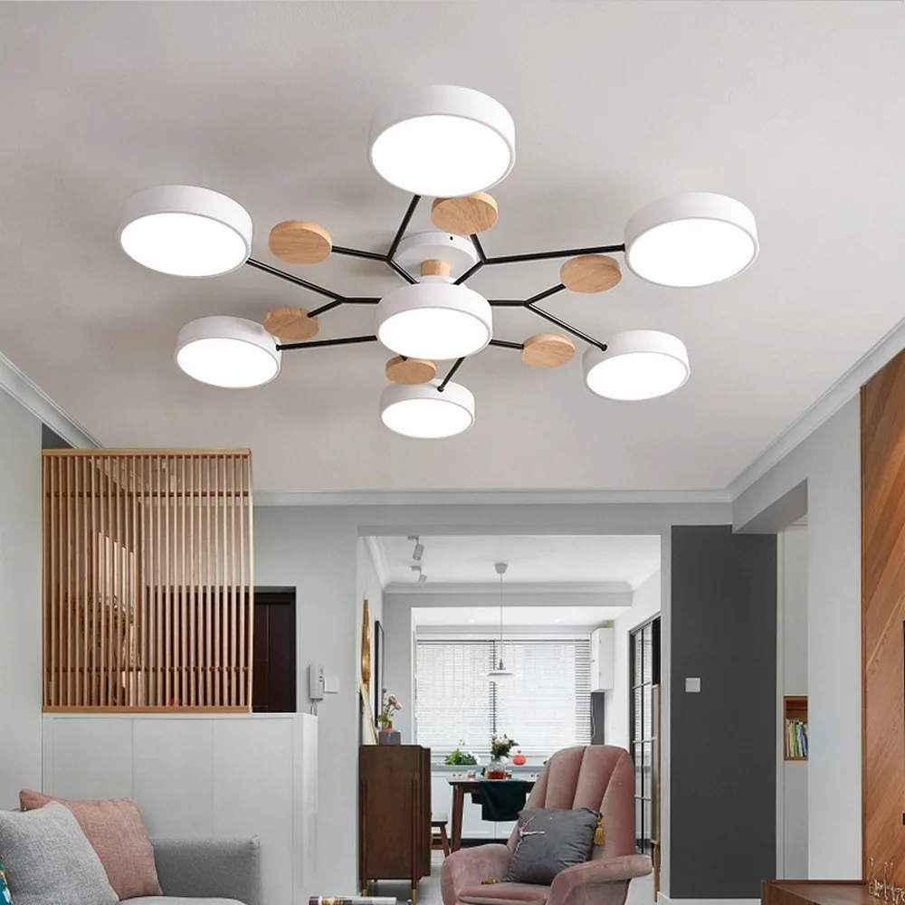 

Metal Lampshades Chandeliers Living Room Modern 110V LED Lustre White/Green/Gray Bedroom Chandelier Indoor Lighting Fixtures