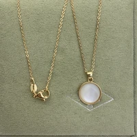round coin pendant choker necklace for women dainty natural white mother of pearl shell girl gift jewelry