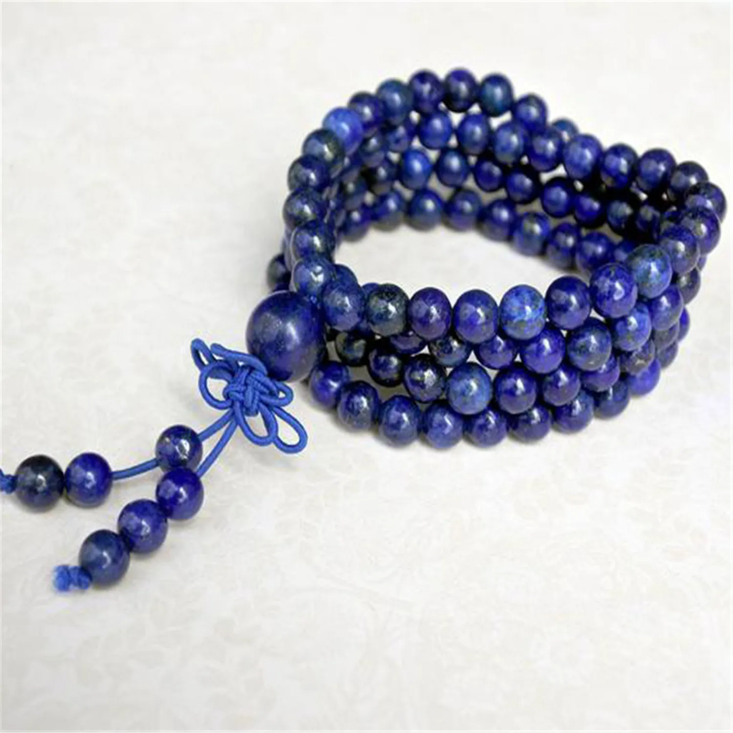 

6mm Lapis Lazuli 108 Beads Handmade Tassel Necklace Bracelet Meditation Japa Retro Yoga Spiritua Mala Religious Classic