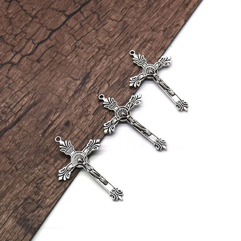 

10 pcs Religious Christ Jesus alloy crosses can be made by hand DIY to bead s bracelets and necklaces pendants given as gifts