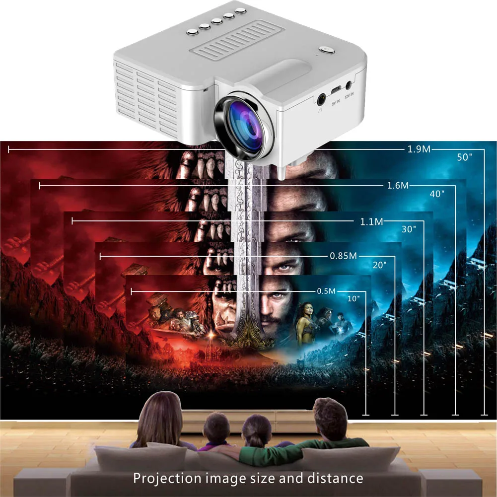 

Portable UC28 PRO HDMI Mini LED Projector Home Cinema Theater AV VGA USB AS99