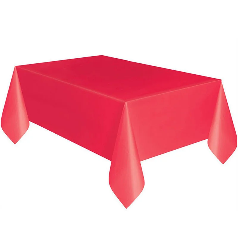 

Solid Color Disposable Table Covers PE Anti-oil Tablecloths Tableware for Wedding Birthday New Year Christmas Party Decoracion
