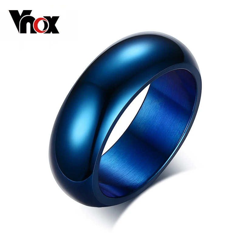 Vnox синий Кольца 316L Нержавеющая сталь Обручение Обручальные кольца для Для мужчин