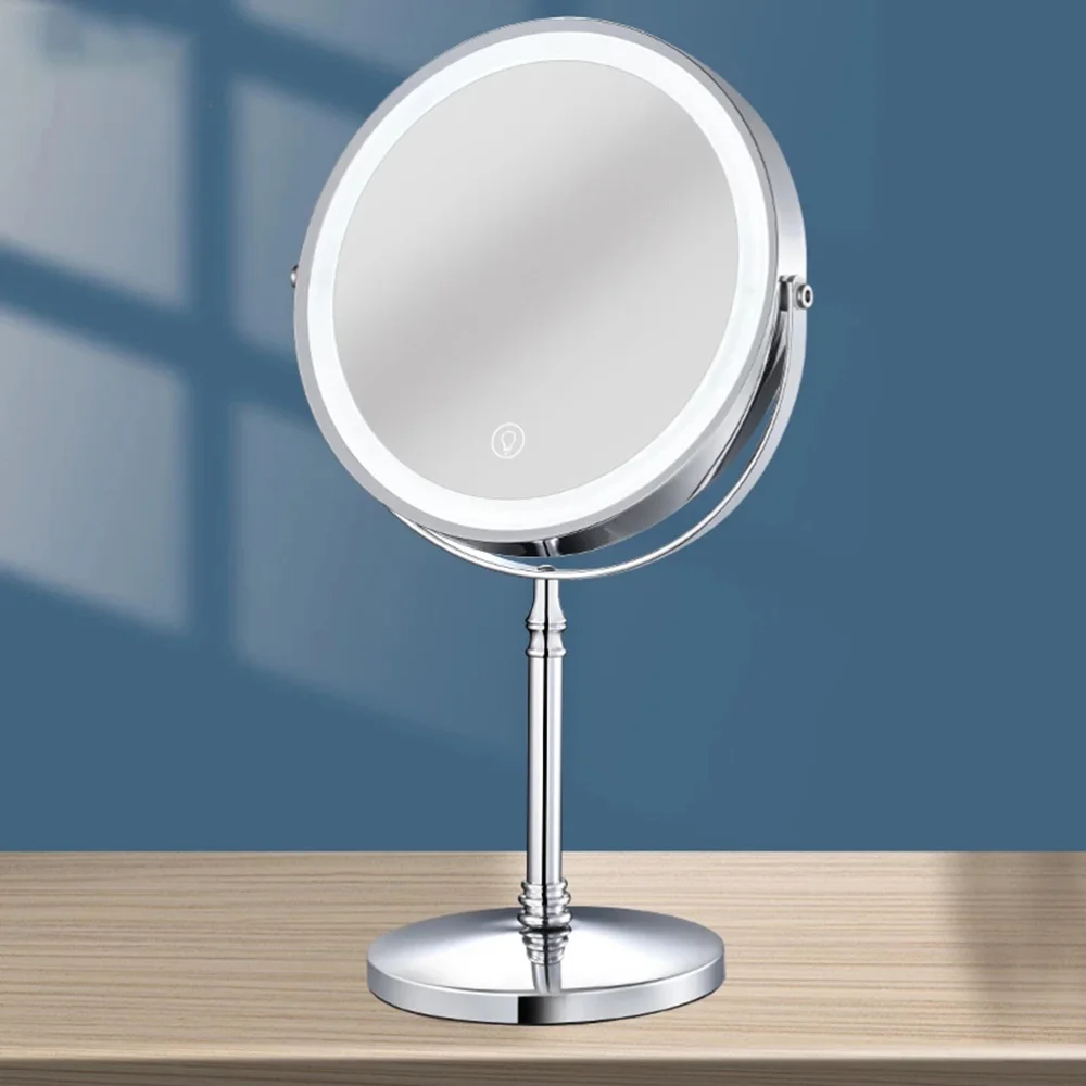 

Rechargeable 10X Magnifying Makeup Mirror LED Light Bathroom Tabletop Mirror