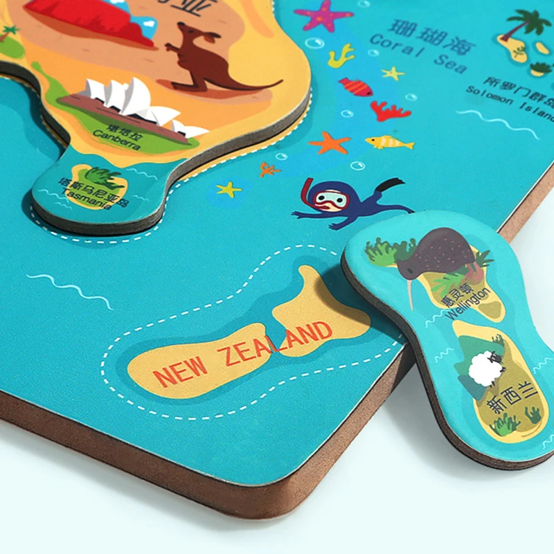 Большая карта мира детская игрушка материалы Монтессори обучающие игрушки для