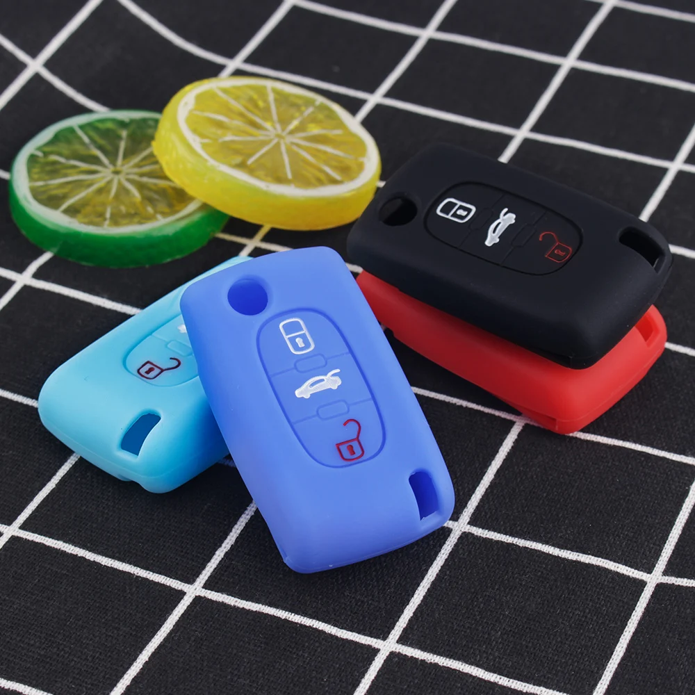 Силиконовый чехол DANDKEY для дистанционного ключа Peugeot 107 207 307 407 308 607 Citroen C1 C2 C3 C4 C5 C6 C8