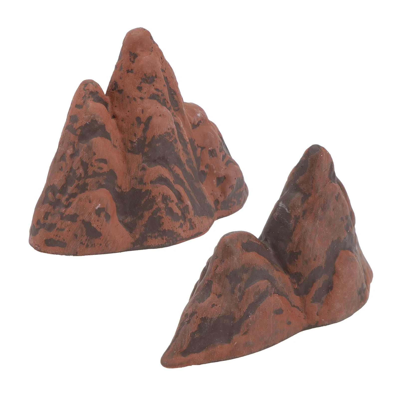 

2Pcs Simulated Mountain Rockery Adornment Desktop Landscape Model (Brown)