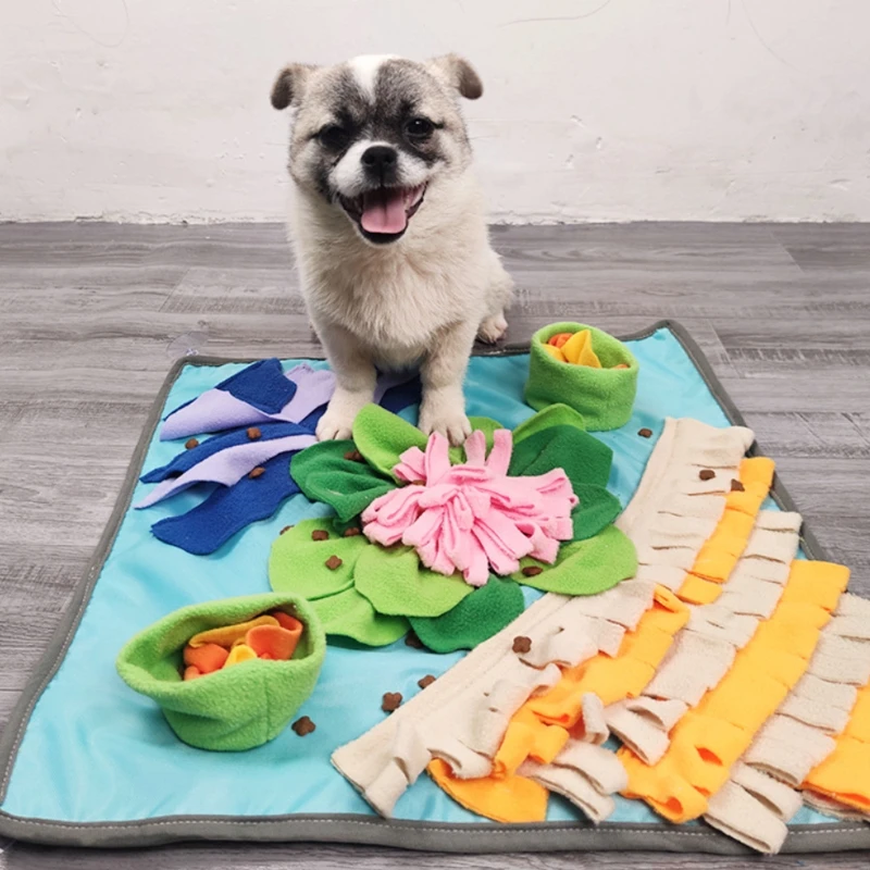 

Pet Dog Snuffle Mat Nose Smell Training Blanket Sniffing Pad Slow Feeding Bowl T21C