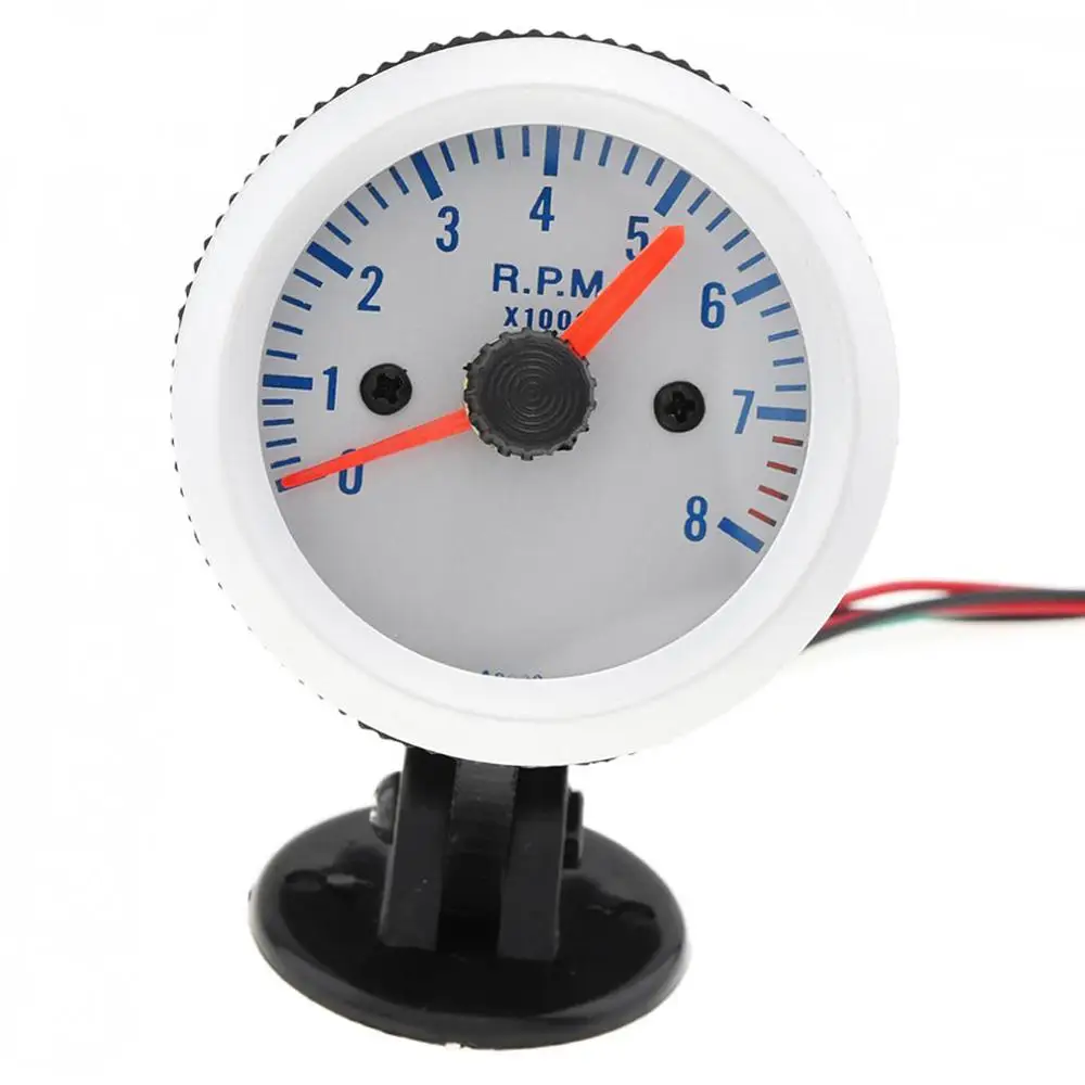 Тахометр автомобильный 2 дюйма 52 мм 12 В С сисветодиодный кой 0 ~ 8000 об/мин |