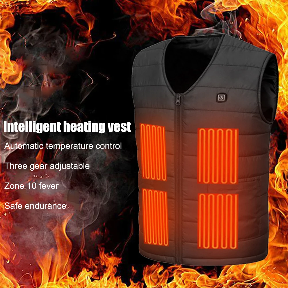 

Умный теплый жилет унисекс с V-образным вырезом и зарядкой от USB