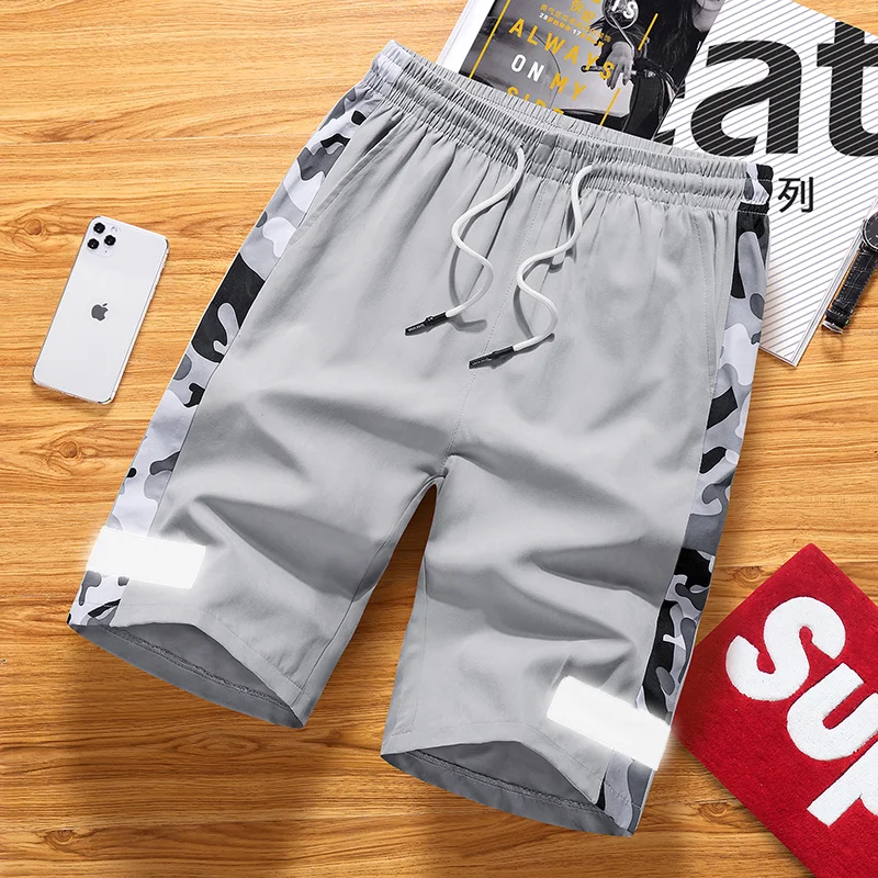 

Plus Size Summer Men Casual Shorts Thin Breathable Sports Shorts Male 2021 New Camouflage Trend Reflective Shorts Mens M-8XL