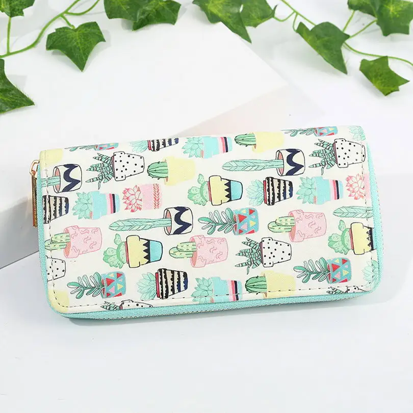 KANDRA Botanic Print кошелек для женщин веганский тропический летний клатч Фламинго ладонь кошельки органайзер для путешествий Подарок на молнии Держатель для карт